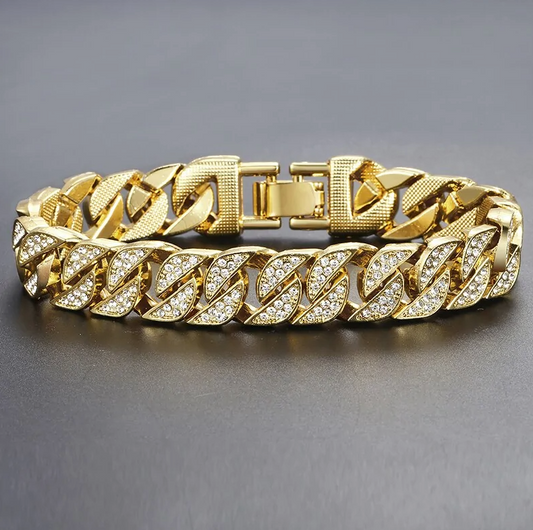 Miami Curb Cuban Chain Bracelet For Men Gold My Store